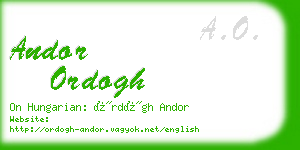 andor ordogh business card